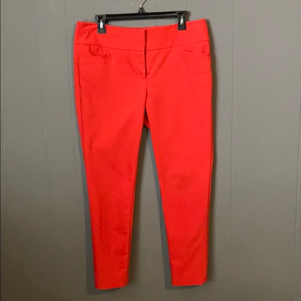 LOFT stretch orange/red slacks